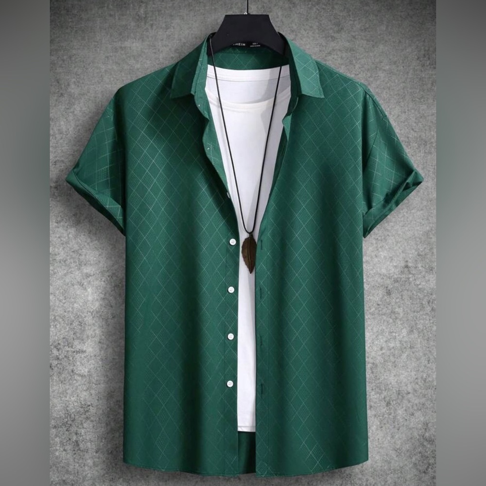 Men Button Down Shirt, XL